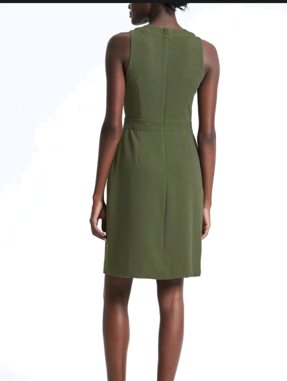 Banana Republic Button-Front Utility Sheath Dress Olive Green Size 4 EUC - Picture 2 of 12